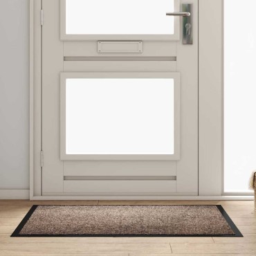 vidaXL Χαλάκι Εξώπορτας Μπεζ 60 x 40 x 1.2 εκ. Ύφασμα τέντι