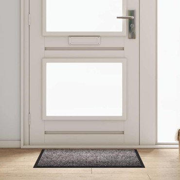vidaXL Χαλάκι Εξώπορτας Ανοιχτό γκρι 60 x 40 x 1.2 εκ. Ύφασμα τέντι