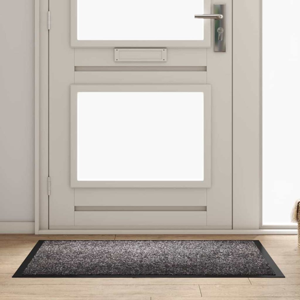vidaXL Χαλάκι Εξώπορτας Ανοιχτό γκρι 80 x 120 x 1,2 εκ. Ύφασμα τέντι