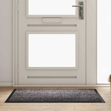 vidaXL Χαλάκι Εξώπορτας Ανοιχτό γκρι 60 x 40 x 1.2 εκ. Ύφασμα τέντι