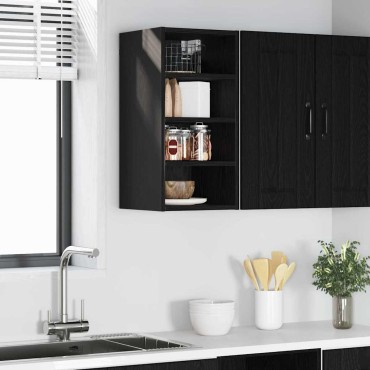 vidaXL Κρεμαστό ντουλάπι Μαύρη δρυς 30x29,5x60cm