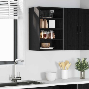 vidaXL Κρεμαστό ντουλάπι Μαύρη δρυς 40x29,5x60cm