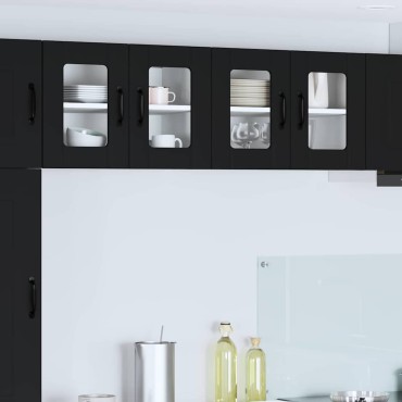 vidaXL Ραφιέρα τοίχου LUCCA Μαύρο 60x31x40cm Επεξεργασμένο Ξύλο
