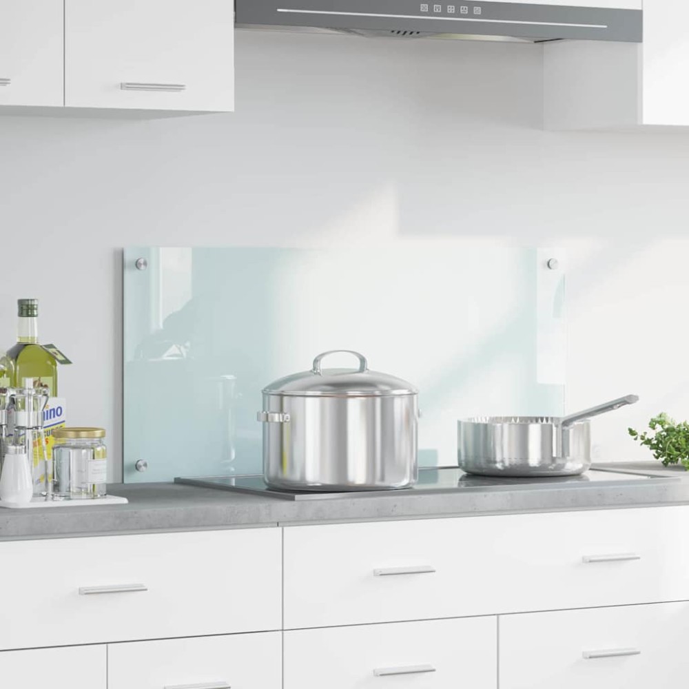 vidaXL Πλάτη κουζίνας Γάλα 90 x 40 cm σκληρυμένο γυαλί
