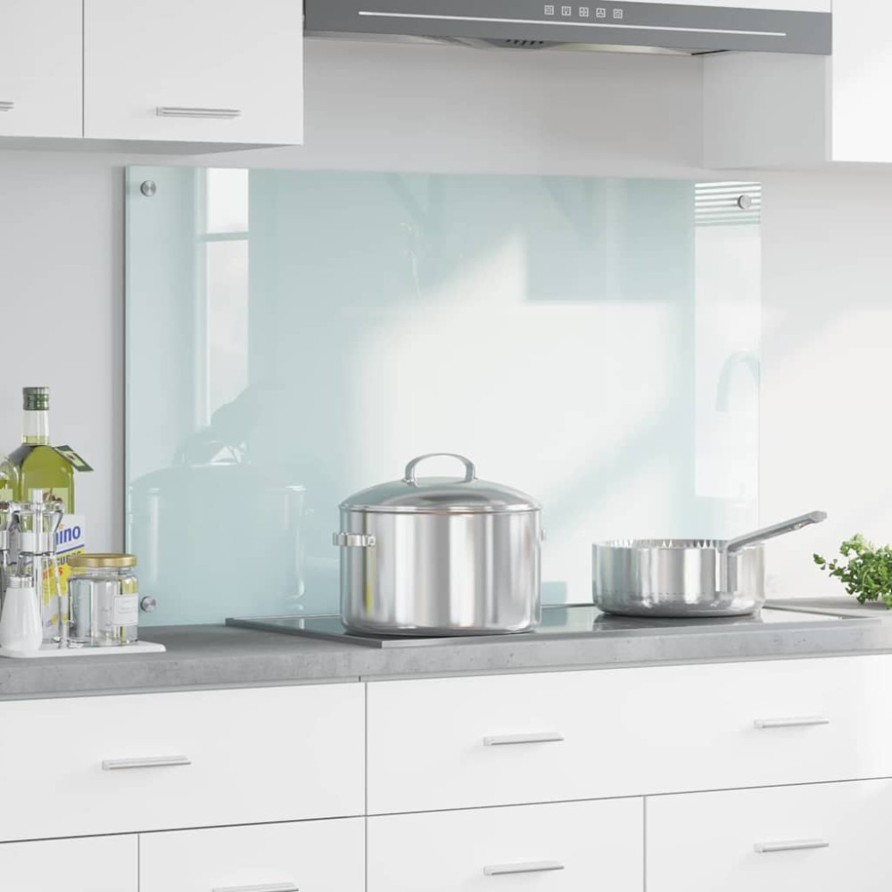 vidaXL Πλάτη κουζίνας Γάλα 100 x 60 cm σκληρυμένο γυαλί