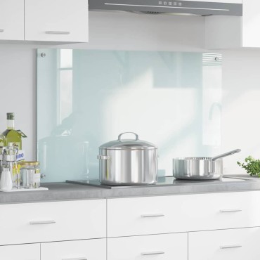 vidaXL Πλάτη κουζίνας Γάλα 100 x 60 cm σκληρυμένο γυαλί