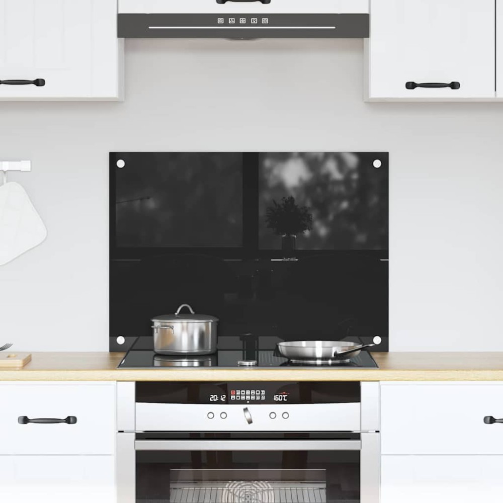 vidaXL Πλάτη κουζίνας Μαύρο 70 x 50 cm σκληρυμένο γυαλί