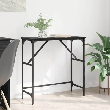 vidaXL Τραπέζι κονσόλας Μαύρη Οξυά 75x32x75cm Επεξεργασμένο Ξύλο 1 τεμ.