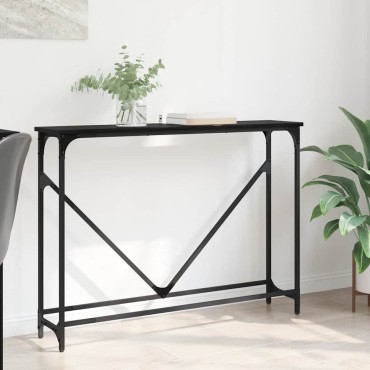 vidaXL Τραπέζι κονσόλας Μαύρη Οξυά 102x23x75cm Επεξεργασμένο Ξύλο 1 τεμ.