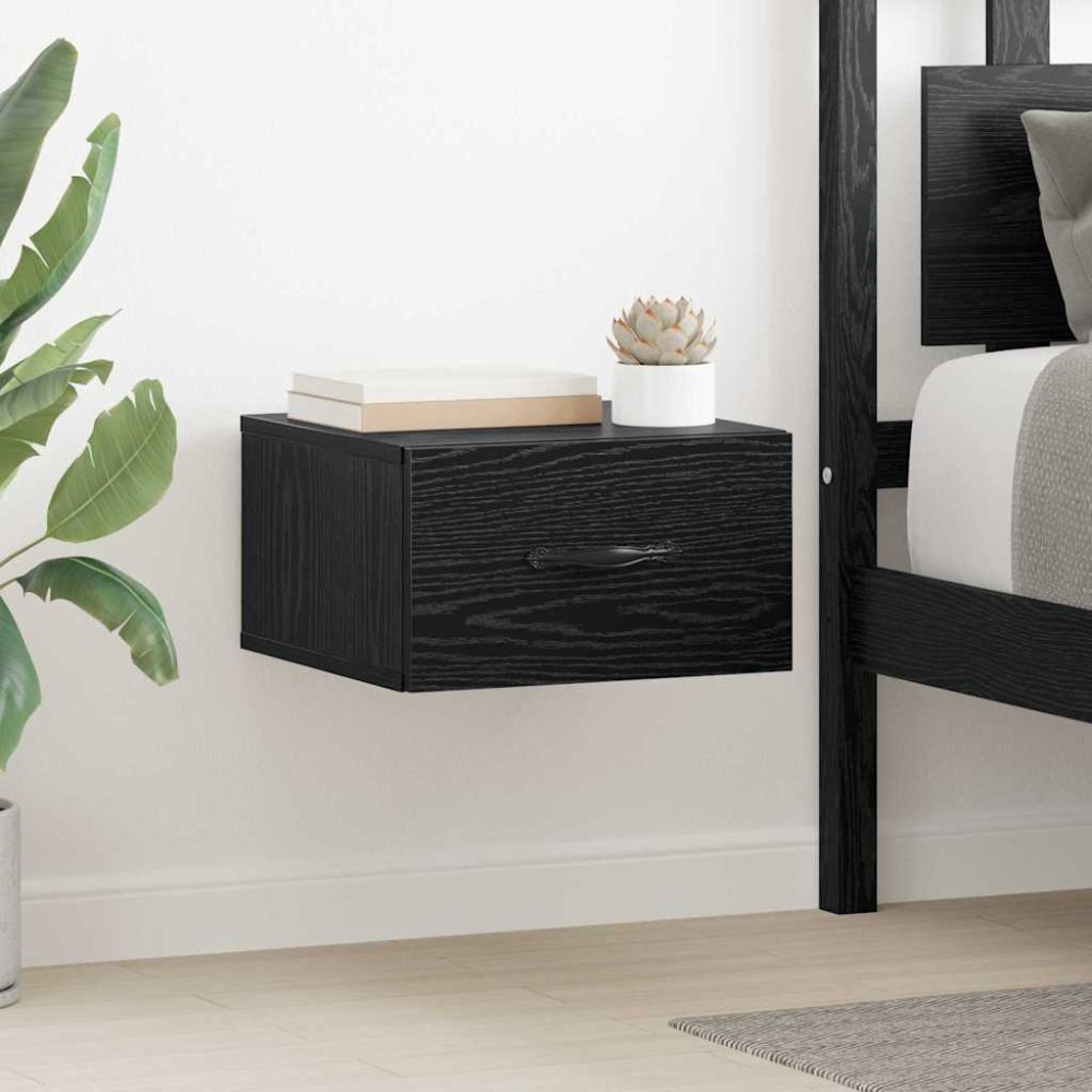vidaXL Κομοδίνο Μαύρη δρυς 35x35x20cm Επεξεργασμένο Ξύλο 1 τεμ.