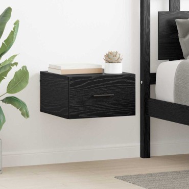 vidaXL Κομοδίνο Μαύρη δρυς 35x35x20cm Επεξεργασμένο Ξύλο 1 τεμ.
