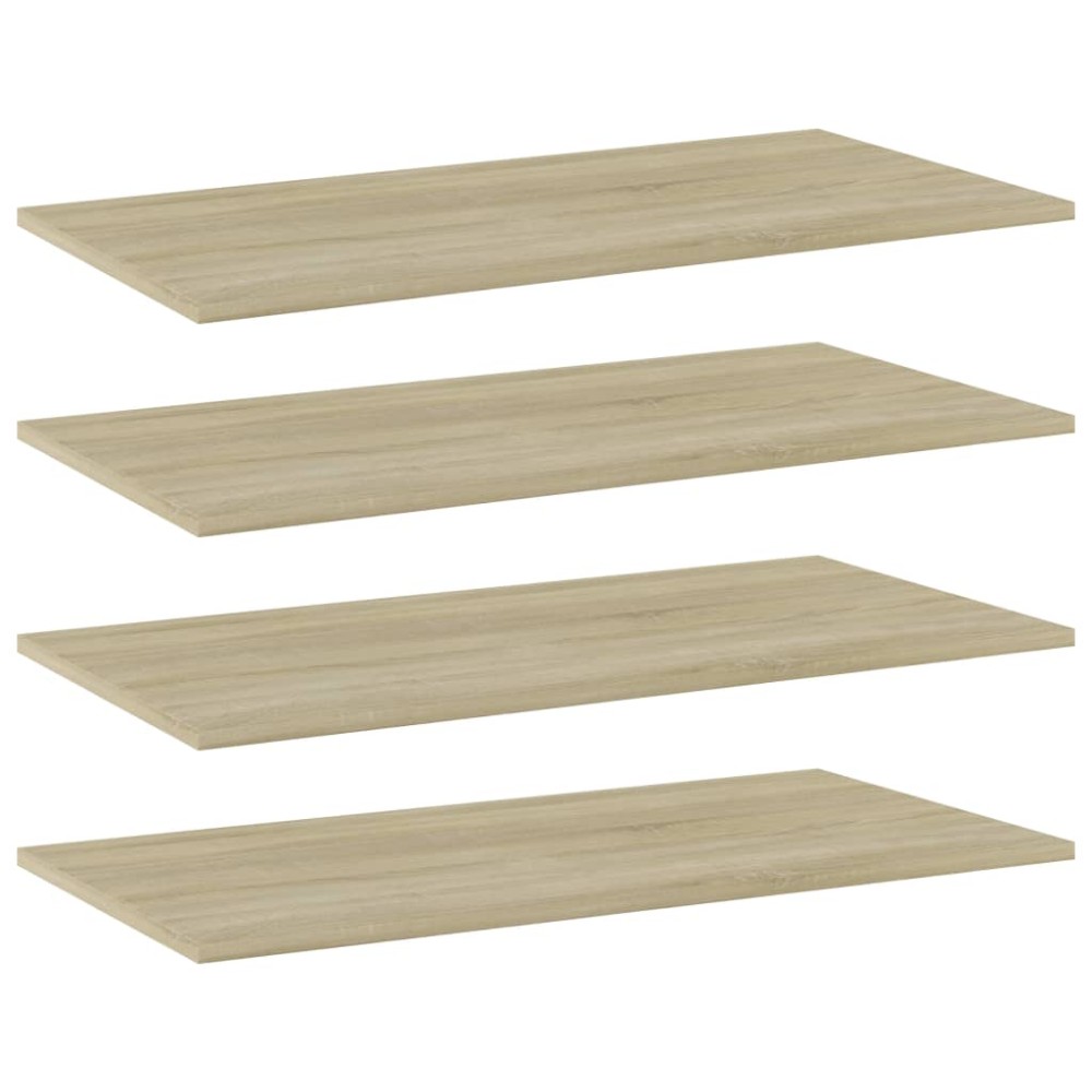 vidaXL Ράφια Βιβλιοθήκης 4 τεμ. Sonoma Δρυς 80x40x1,5cm Μοριοσανίδα