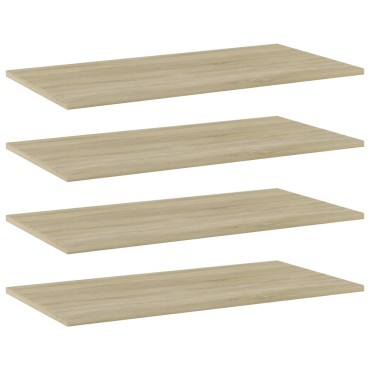 vidaXL Ράφια Βιβλιοθήκης 4 τεμ. Sonoma Δρυς 80x40x1,5cm Μοριοσανίδα