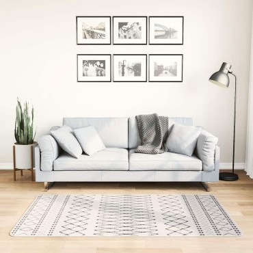 vidaXL Χαλί Πλενόμενο Μαύρο / Λευκό 80x150cm