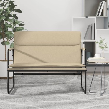 vidaXL Πάγκος Κρεμ 100x64x80cm Υφασμάτινος 1 τεμ.