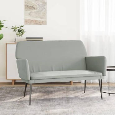vidaXL Πάγκος Ανοιχτό Γκρι 108x79x79cm Βελούδινος 1 τεμ.