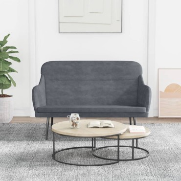 vidaXL Πάγκος Σκούρο Γκρι 110x76x80cm Βελούδινος 1 τεμ.