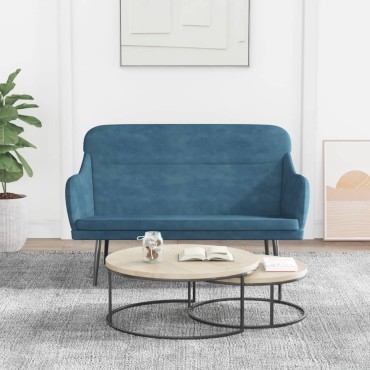 vidaXL Πάγκος Μπλε 110x76x80cm Βελούδινος 1 τεμ.
