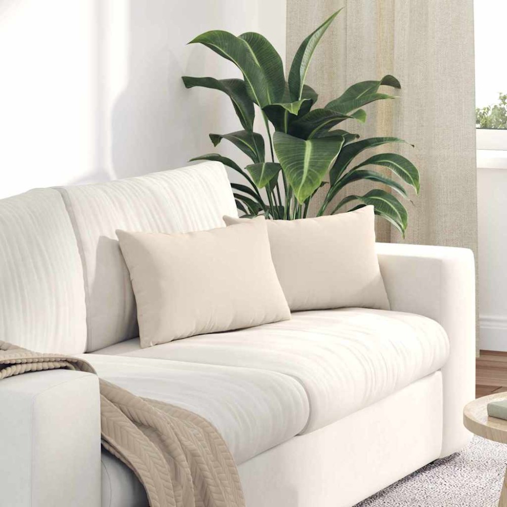 vidaXL Μαξιλάρι Καναπέ 2 pcs Μπεζ 50x30cm ύφασμα