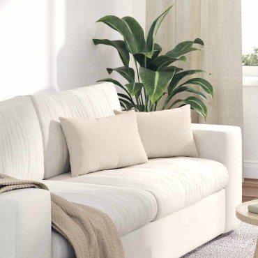 vidaXL Μαξιλάρι Καναπέ 2 pcs Μπεζ 50x30cm ύφασμα