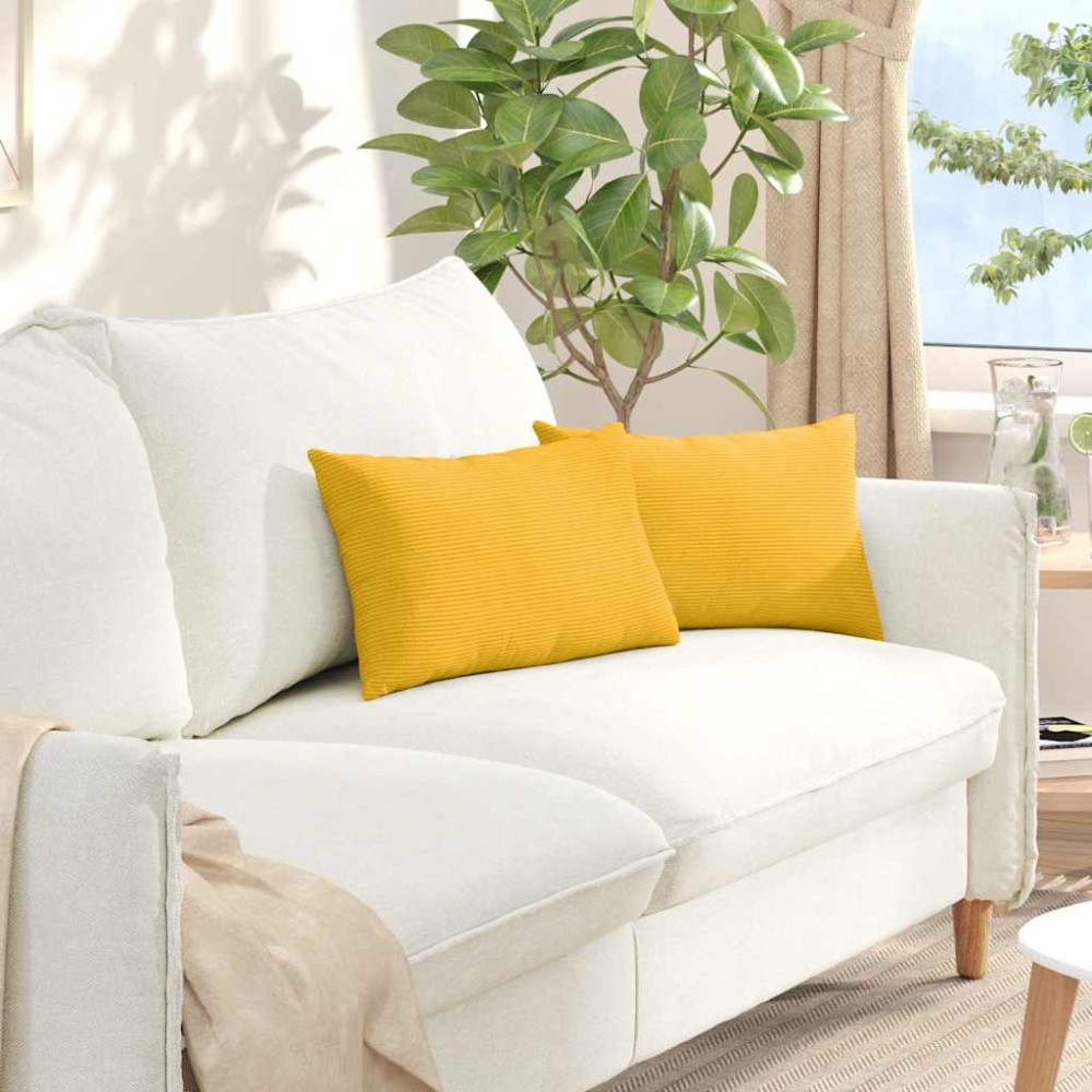 vidaXL Μαξιλάρι Καναπέ 2 pcs Απαλό Κίτρινο 50x30cm