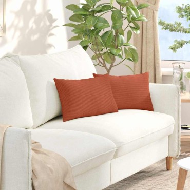 vidaXL Μαξιλάρι Καναπέ 2 pcs Κόκκινο Πορτοκαλί 50x30cm