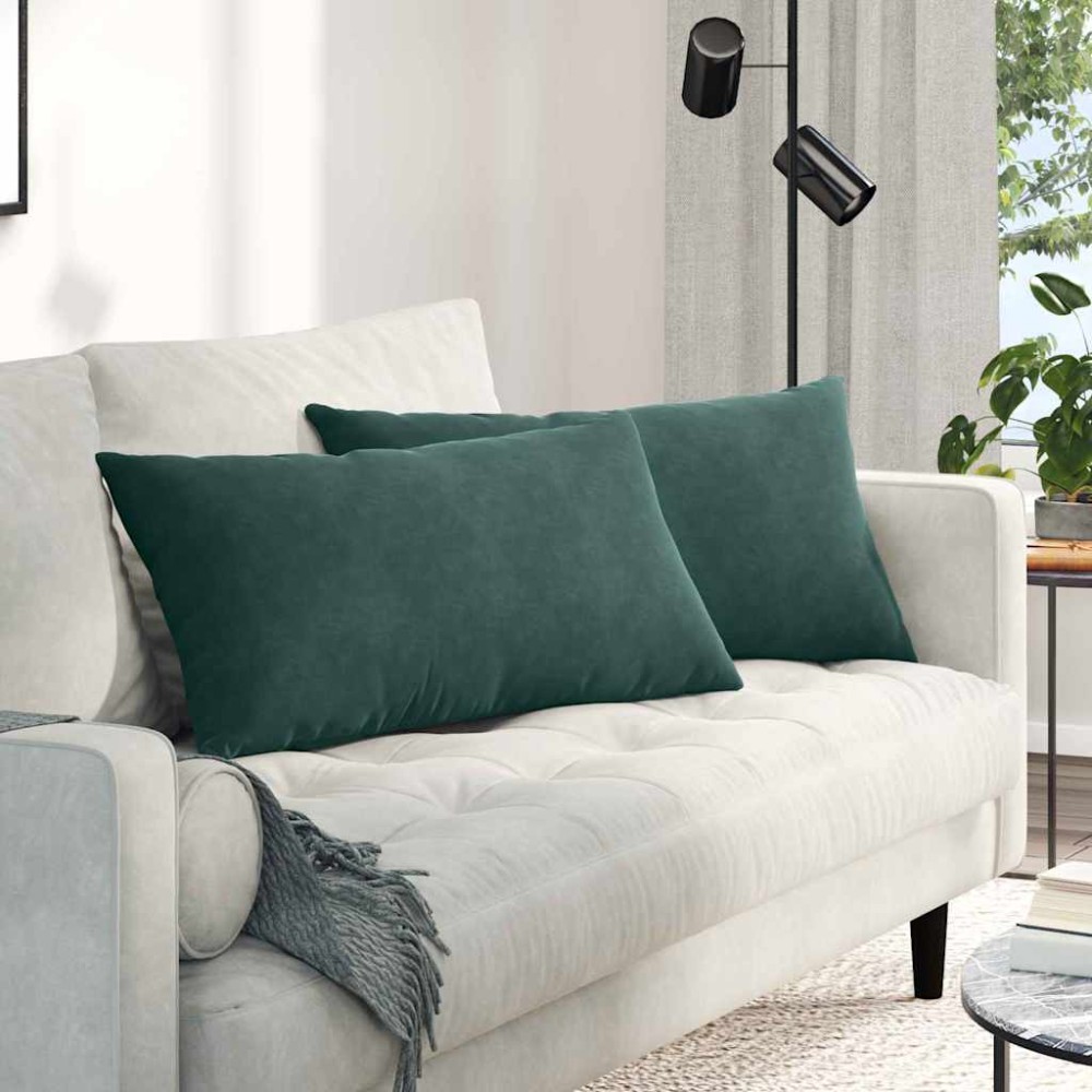 vidaXL Μαξιλάρι Καναπέ 2 pcs Σκούρο Πράσινο 80x40cm
