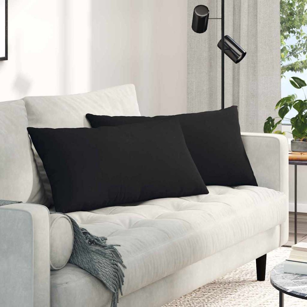 vidaXL Μαξιλάρι Καναπέ 2 τμχ. ύφασμα Μαύρο 80x40cm