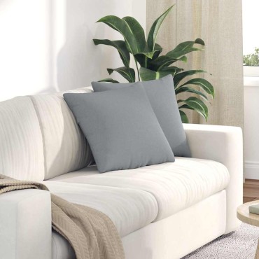 vidaXL Μαξιλάρι Καναπέ 2 τμχ. ύφασμα Ανοιχτό γκρι 45x45cm