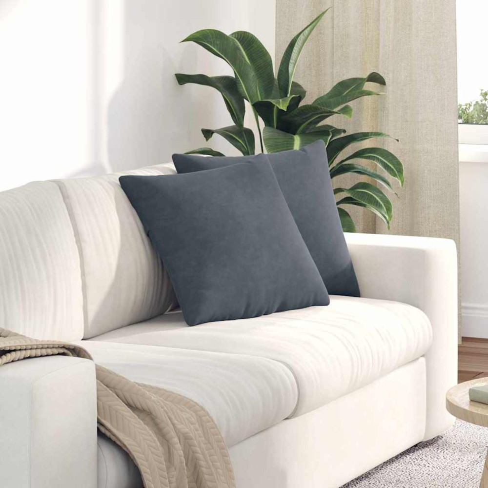vidaXL Μαξιλάρι Καναπέ 2 pcs Σκούρο Γκρι 45x45cm