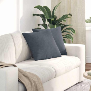 vidaXL Μαξιλάρι Καναπέ 2 pcs Σκούρο Γκρι 45x45cm