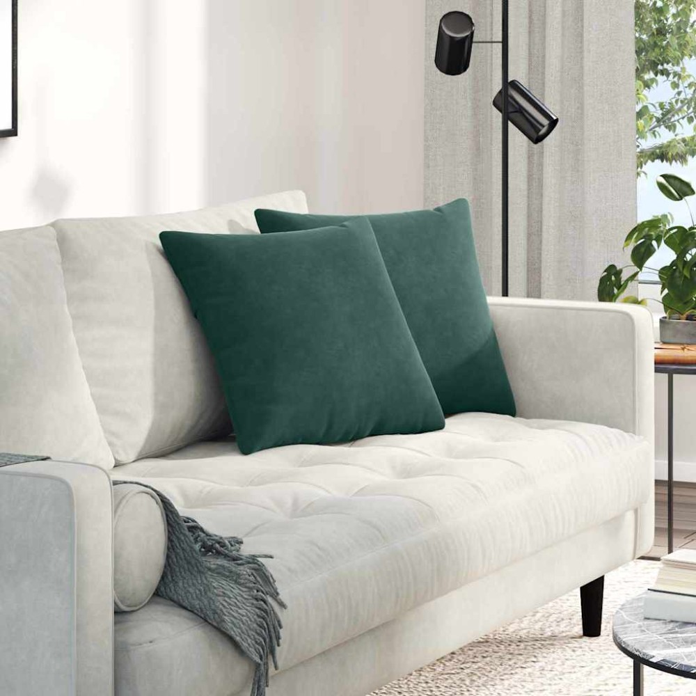 vidaXL Μαξιλάρι Καναπέ 2 pcs Σκούρο Πράσινο 45x45cm