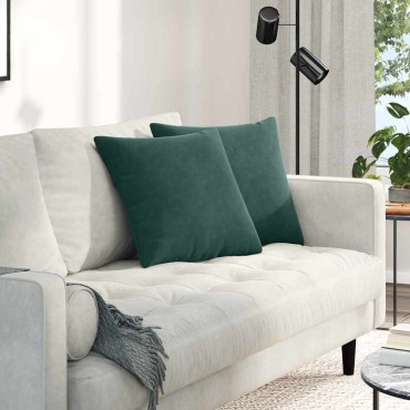 vidaXL Μαξιλάρι Καναπέ 2 pcs Σκούρο Πράσινο 45x45cm