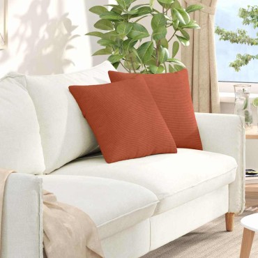 vidaXL Μαξιλάρι Καναπέ 2 pcs Κόκκινο Πορτοκαλί 45x45cm