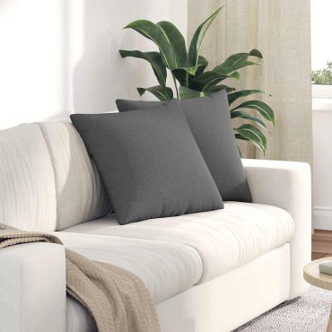 vidaXL Μαξιλάρι Καναπέ 2 τμχ. ύφασμα Σκούρο Γκρι 50x50cm