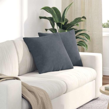 vidaXL Μαξιλάρι Καναπέ 2 pcs Σκούρο Γκρι 50x50cm