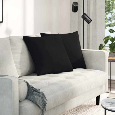 vidaXL Μαξιλάρι Καναπέ 2 pcs Μαύρο 50x50cm ύφασμα