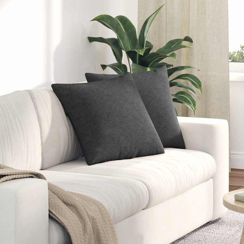 vidaXL Μαξιλάρι Καναπέ 2 pcs Σκούρο Γκρι 50x50cm