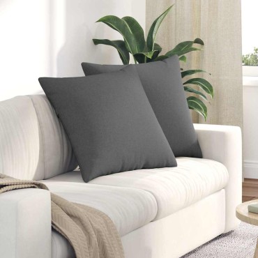 vidaXL Μαξιλάρι Καναπέ 2 τμχ. ύφασμα Σκούρο Γκρι 60x60cm