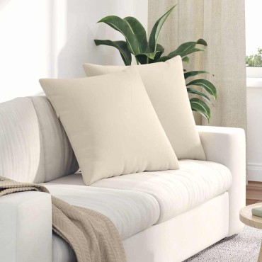 vidaXL Μαξιλάρι Καναπέ 2 pcs Μπεζ 60x60cm ύφασμα