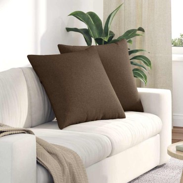 vidaXL Μαξιλάρι Καναπέ 2 pcs ύφασμα Καφέ 80x80cm