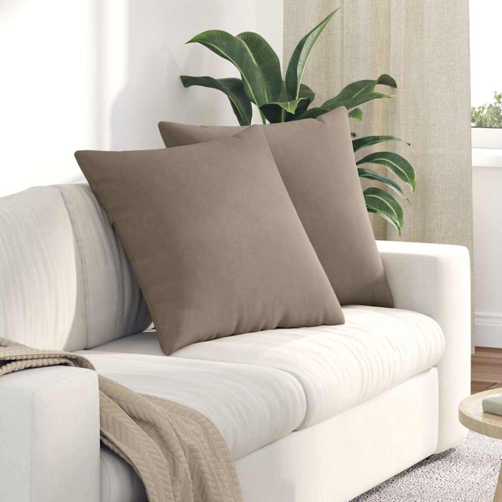 vidaXL Μαξιλάρι Καναπέ 2 pcs Taupe 80x80cm ύφασμα