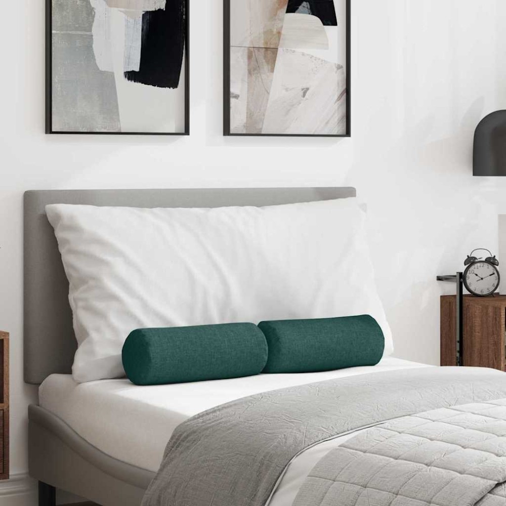 vidaXL Μαξιλάρια Στήριγμα 2 pcs Σκούρο Πράσινο 15x40cm ύφασμα