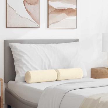 vidaXL Μαξιλάρια Στήριγμα 2 pcs Κρεμ 15x40cm Υφασμάτινο Κορντουρά