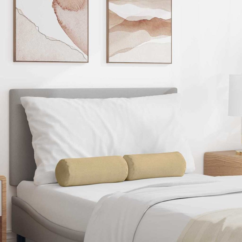 vidaXL Μαξιλάρια Στήριγμα 2 pcs Γκρι Πράσινο 15x40 εκ