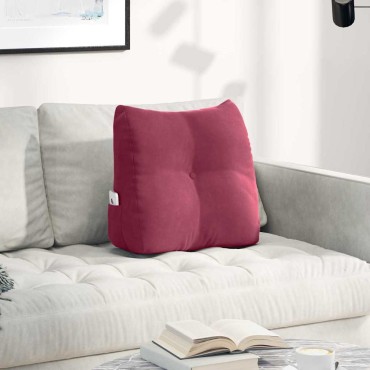 vidaXL Μαξιλάρι Πλάτης Κόκκινο 45 x 24 x 50 εκ Βελούδο