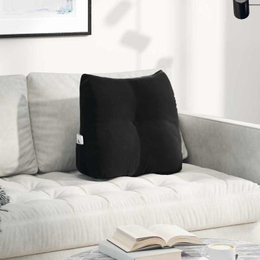 vidaXL Μαξιλάρι Πλάτης Μαύρο 45 x 24 x 50 εκ Βελούδο
