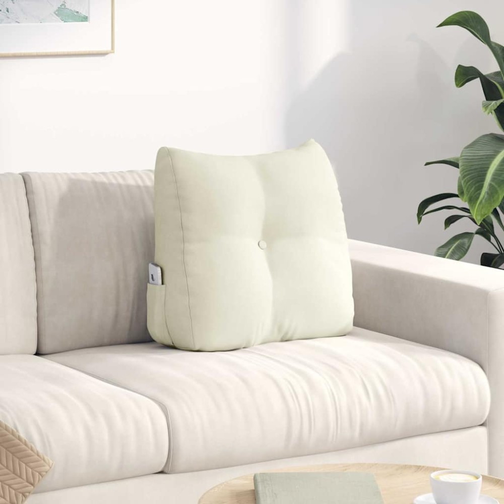 vidaXL Μαξιλάρι Πλάτης Κρεμ 45 x 24 x 50 εκ Βελούδο
