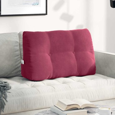 vidaXL Μαξιλάρι Πλάτης Κόκκινο 80 x 24 x 50 εκ Βελούδο