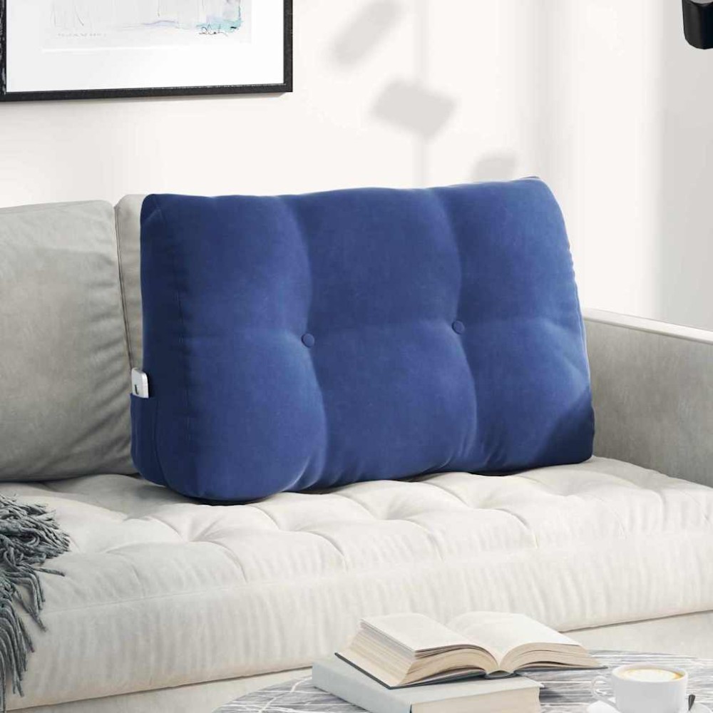 vidaXL Μαξιλάρι Πλάτης Μπλε Αστυνομίας 80 x 24 x 50 εκ Βελούδο
